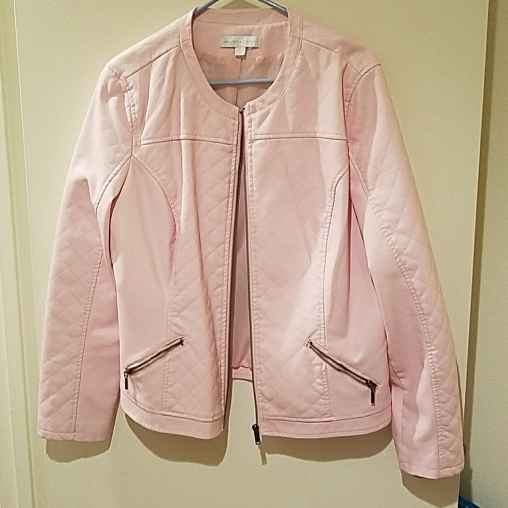 Pink leather jacket